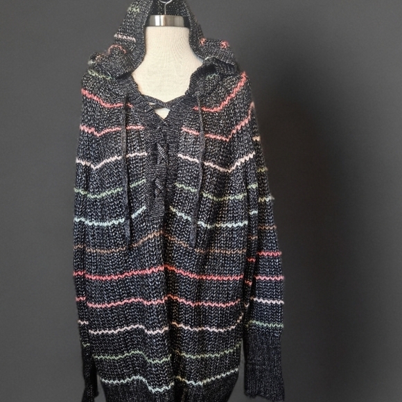 torrid Sweaters - Torrid Multicolor Striped Hooded Sweater